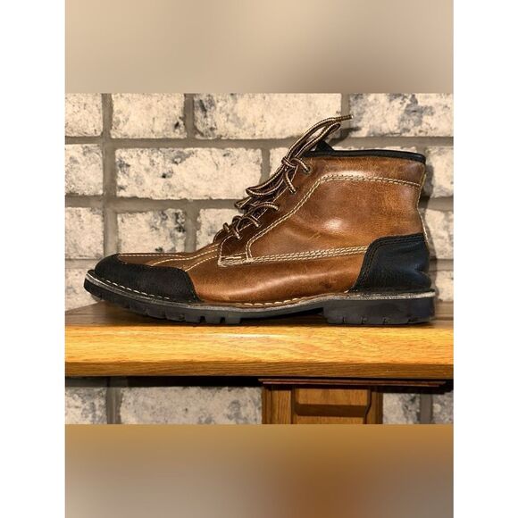Steve Madden 11 Cognac Brown Black Genuine Leather Oricl 247 Lace up Boots